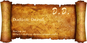 Dudics Dezső névjegykártya