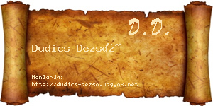 Dudics Dezső névjegykártya