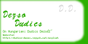 dezso dudics business card